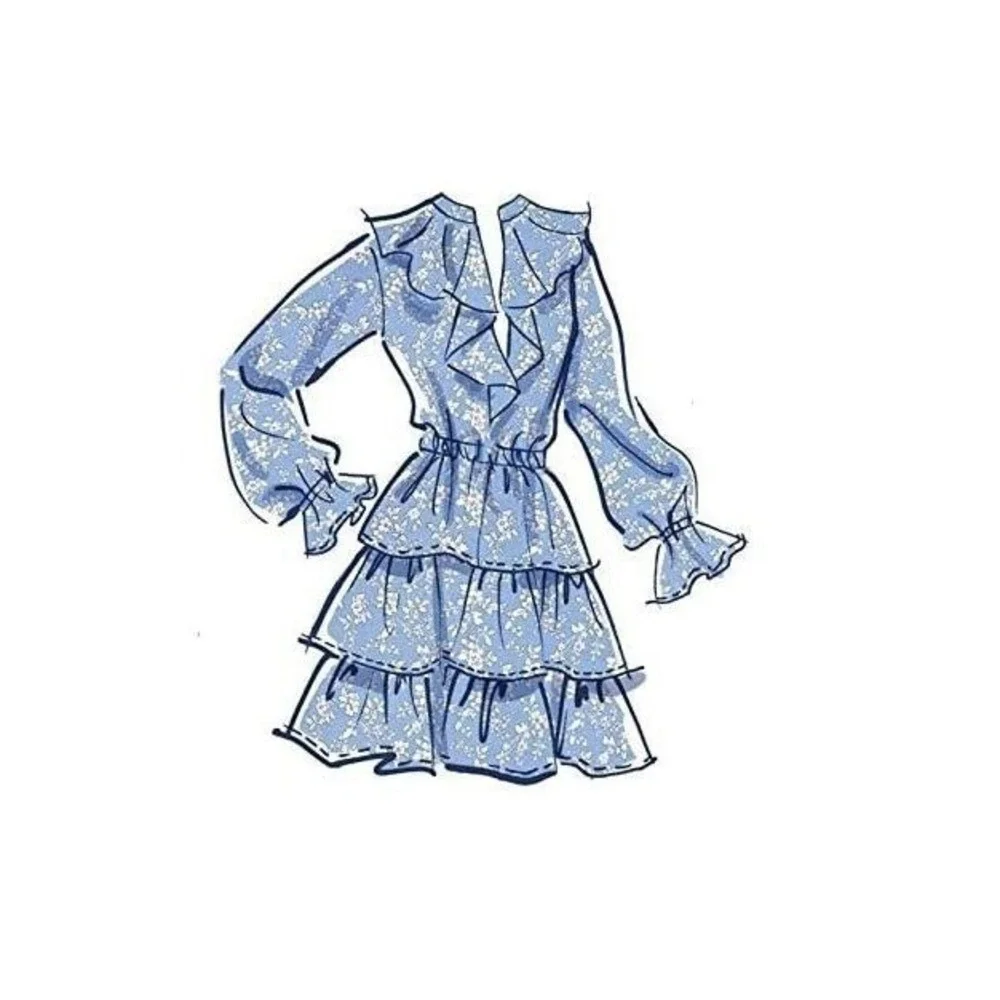 McCalls Sewing Pattern 8089 10527 Misses Dress Size 14-22 Ruffled‎ Tier UNCUT